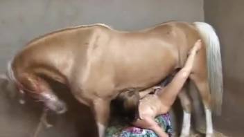Hung stud pounding a lustful babe in the hayloft